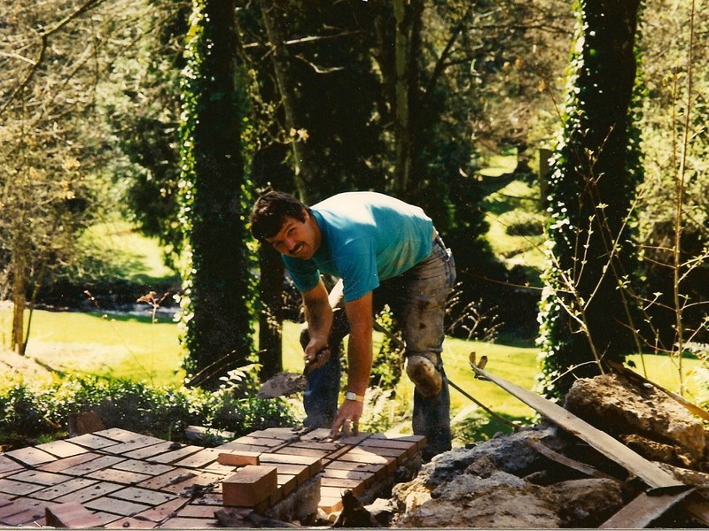 Randy Mckee laying Brick 